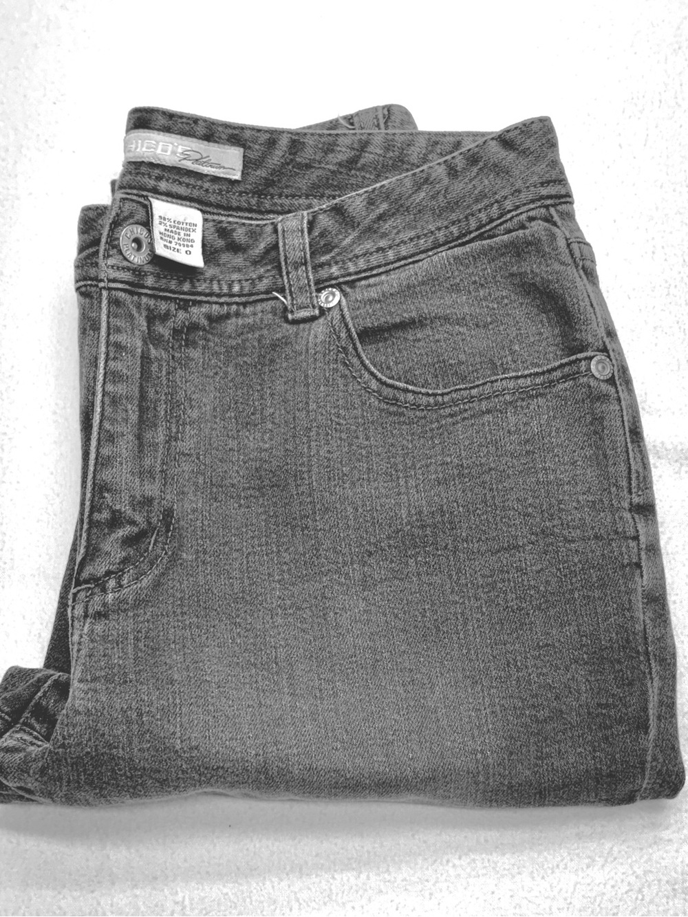Chico's Platinum Emerald Cropped Jeans Women’s 0 Gray Stretch Denim Slim Fit